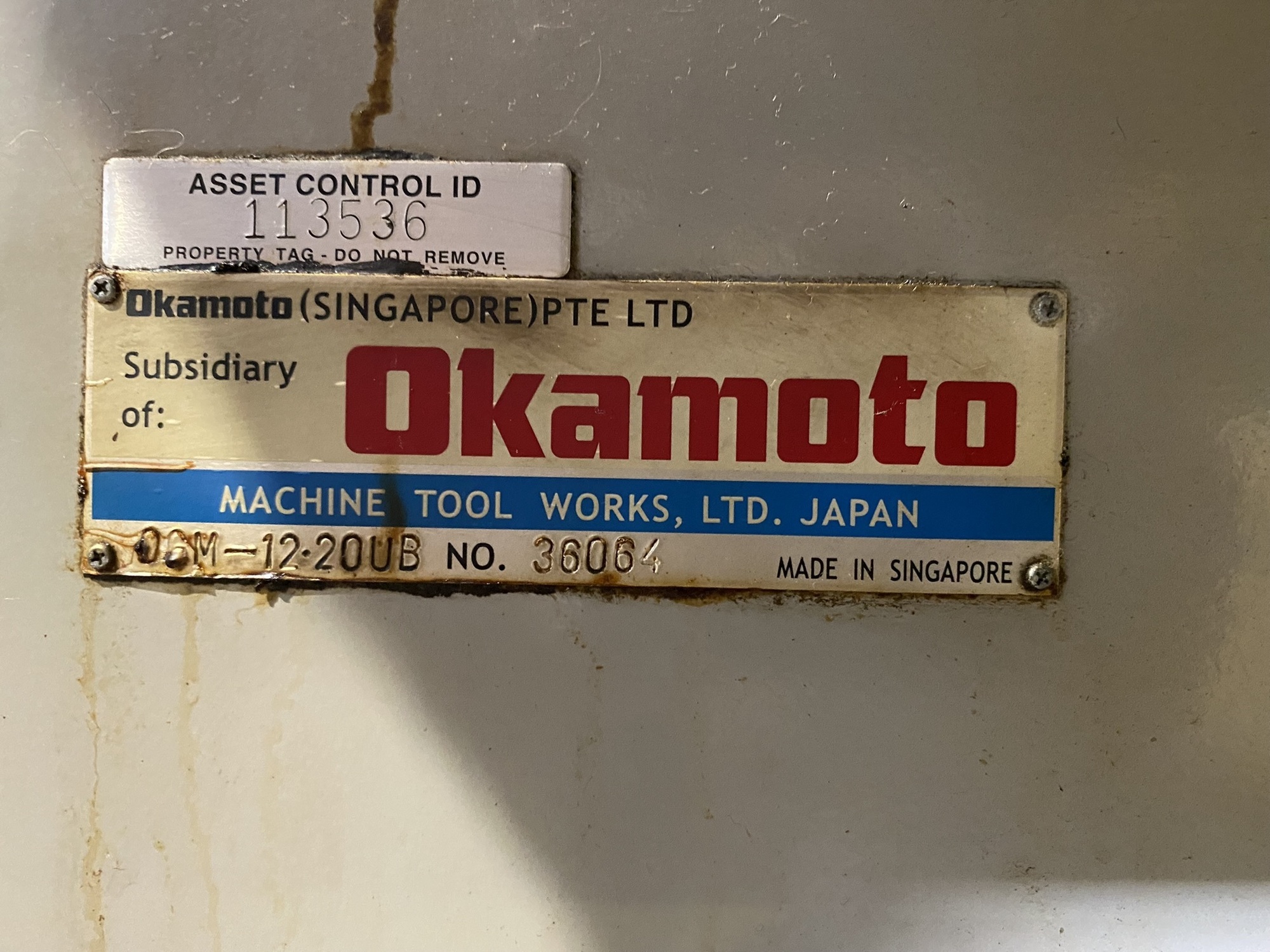 2004 OKAMOTO OGM12-20UB Grinder-Cylindrical Plain | Asset Exchange Corporation